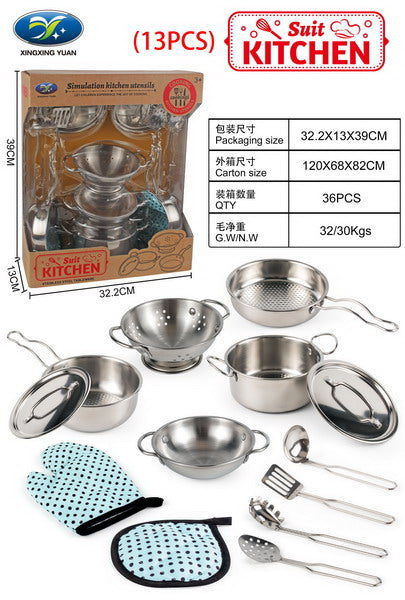Set metalnih posuda + pribor 13kom