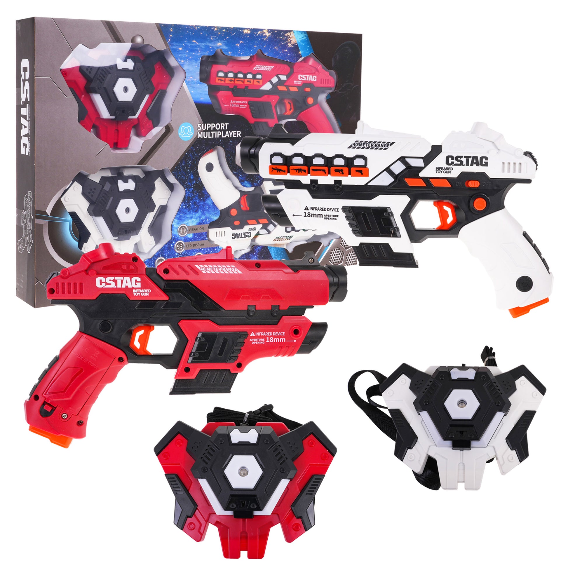 Set laserskih pištolja + štitovi s funkcijom dima