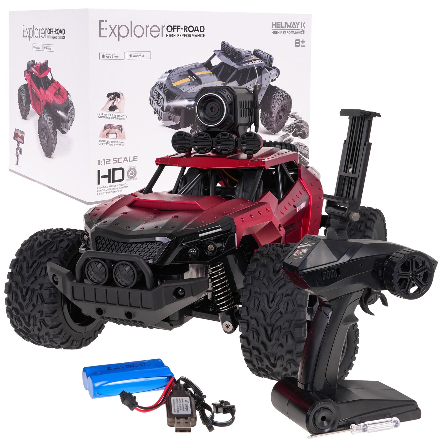 MEGA gusjeničar PIONEER s kamerom | Crvena