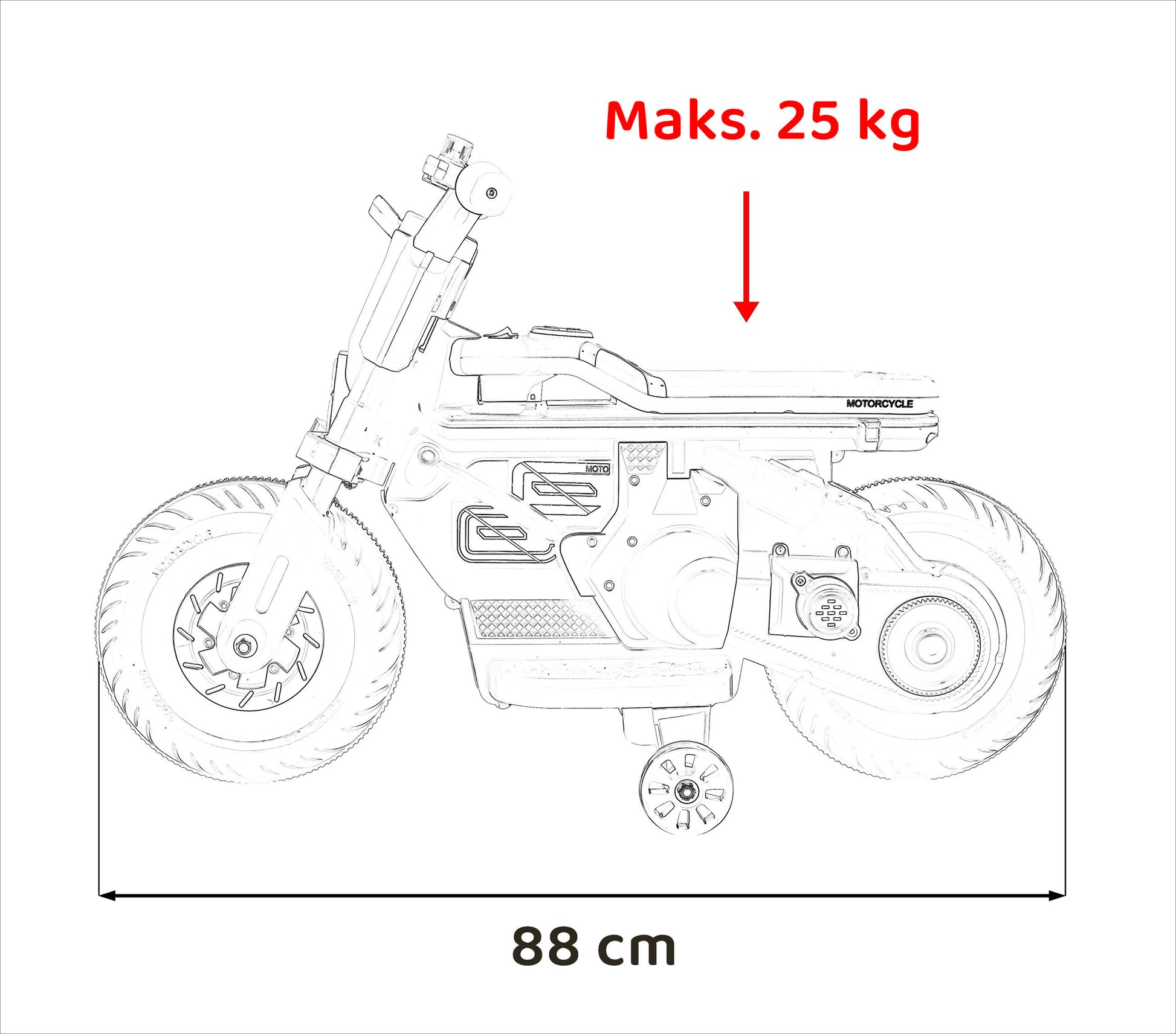 Motor Future 88 bijele boje | Crna