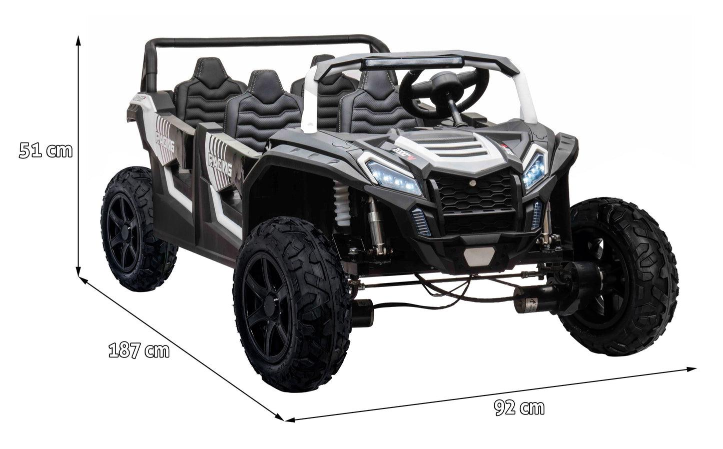 Buggy ATV RACING UTV2000 s 4 sjedala i litij-ionska baterija | Bijela