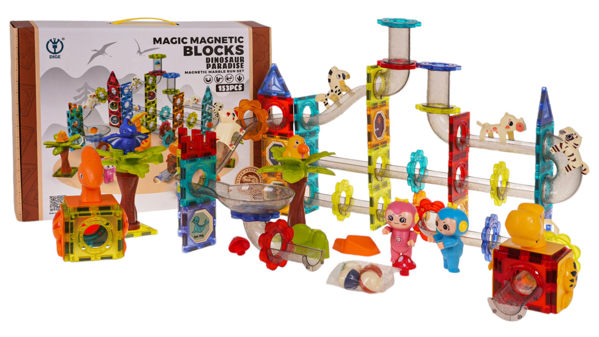 Set magnetskih loptica ZOO kocke za slaganje 153 kom