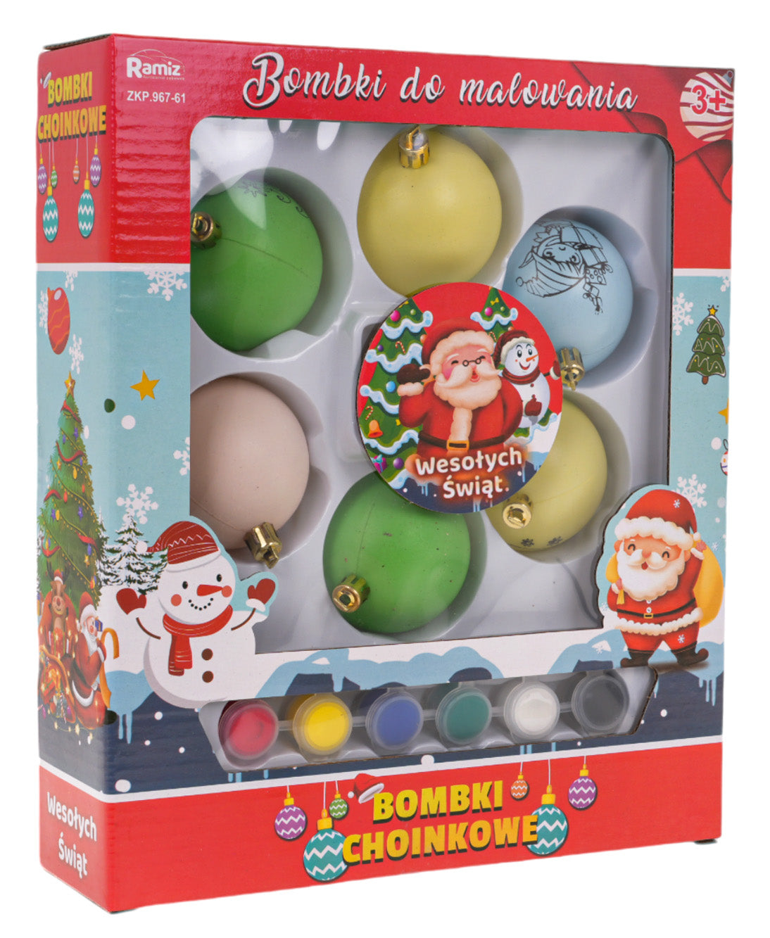 Set božićnih kuglica s bojama