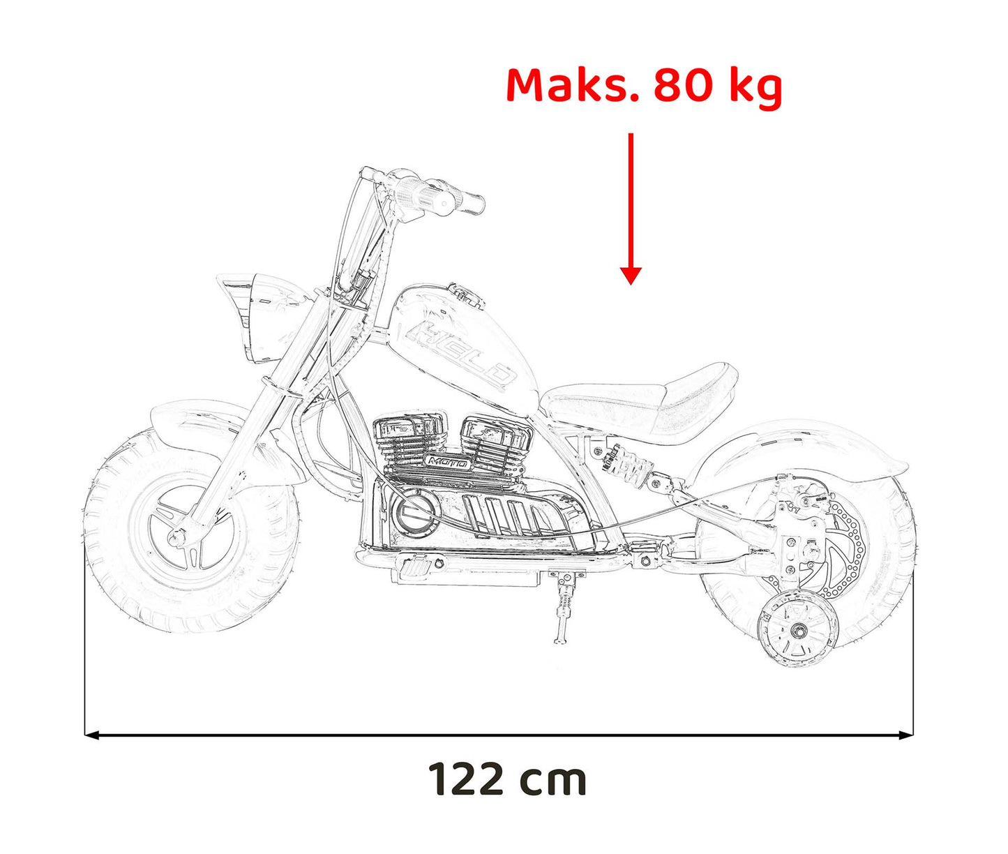 Motocikl Chopper Warrior Narančasta