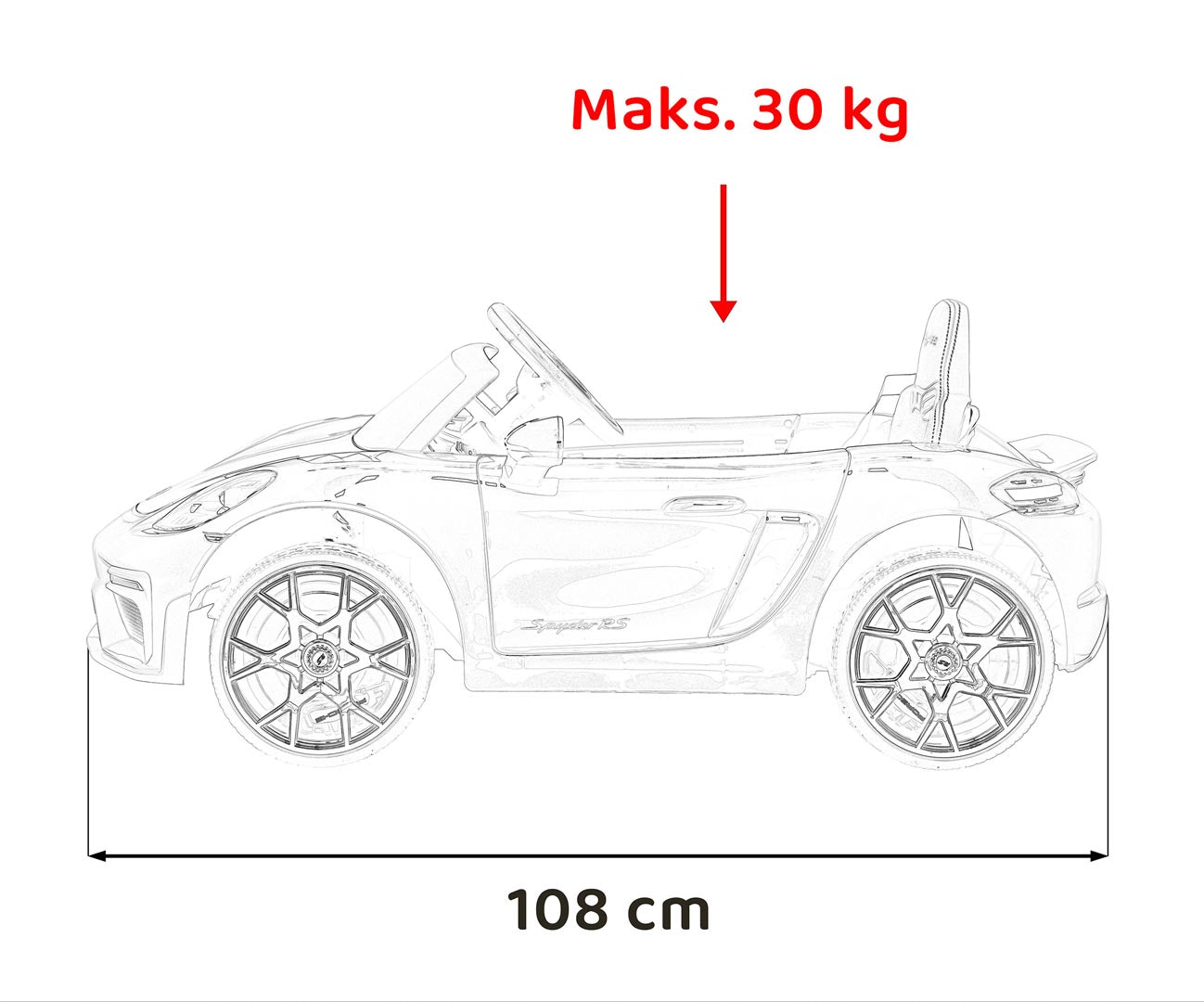 Porsche Spyder RS ​​718 bijele boje | Bijela