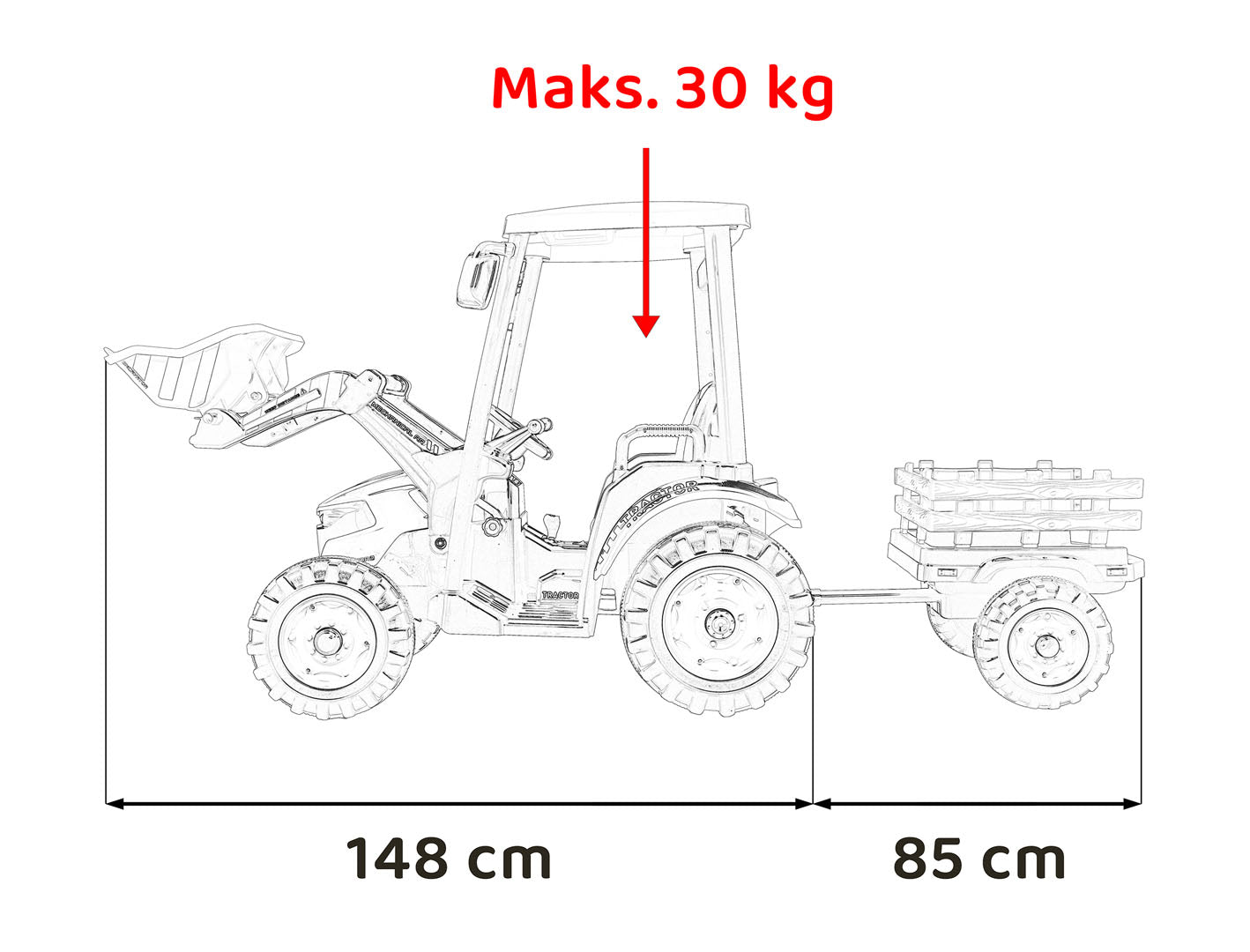 MEGA D68 Tegljač s prikolicom Zeleni