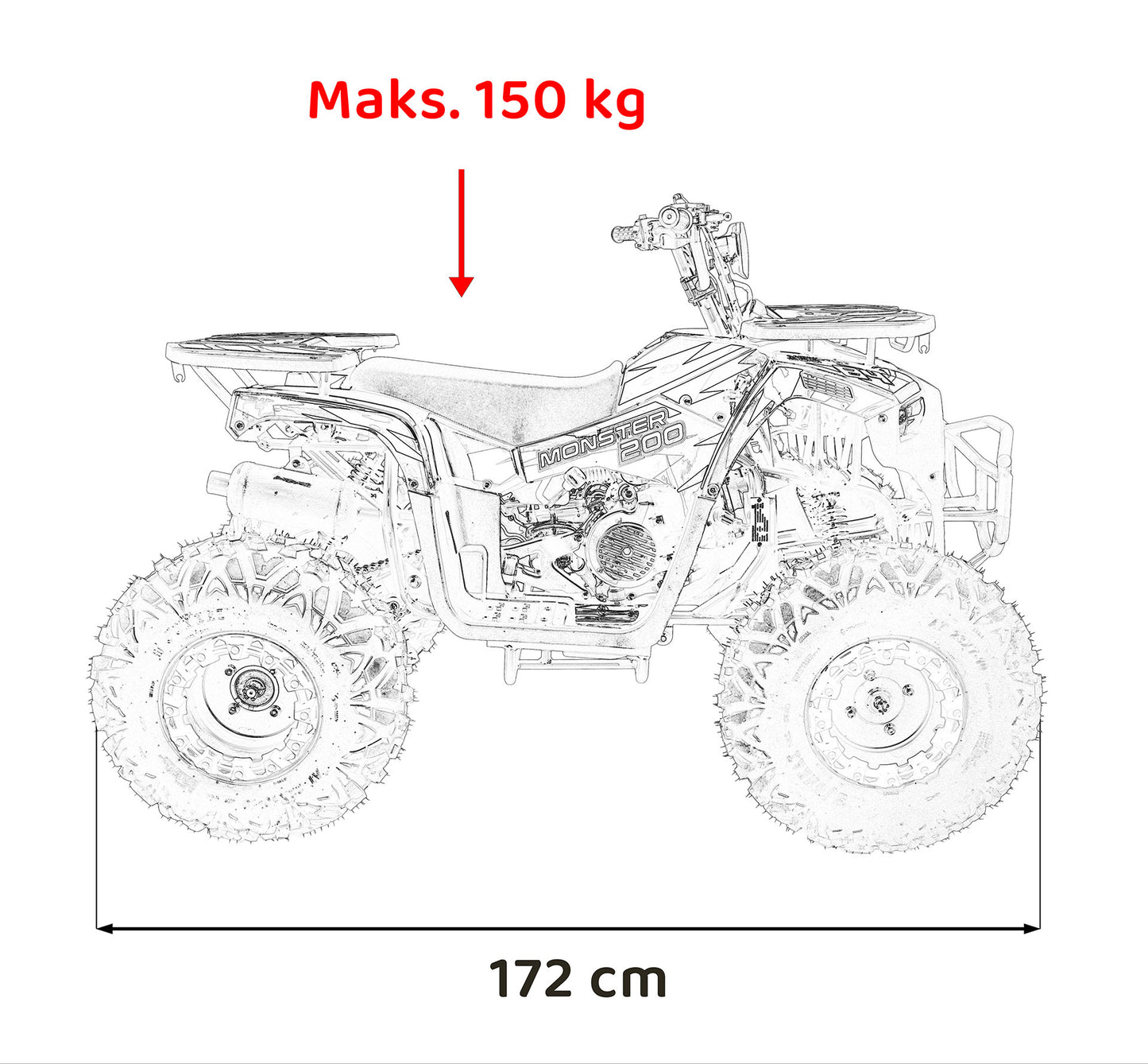 200CC MONSTER benzinski četverocikl | Narančasta