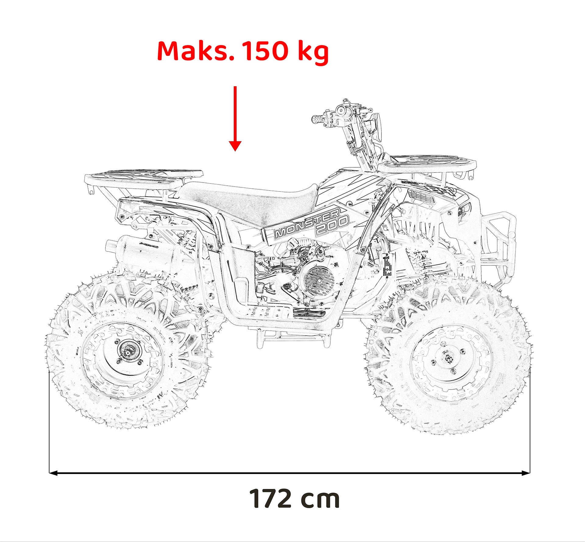 200CC MONSTER benzinski četverocikl | Narančasta