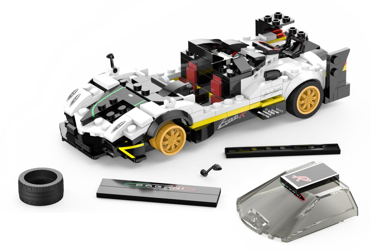 Auto 1:28 Pagani Zonda R Blocks RASTAR — Crna | Bijela