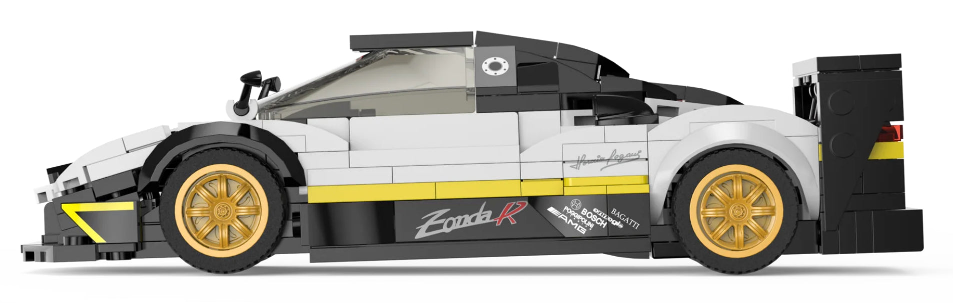 Auto 1:28 Pagani Zonda R Blocks RASTAR — Crna | Bijela