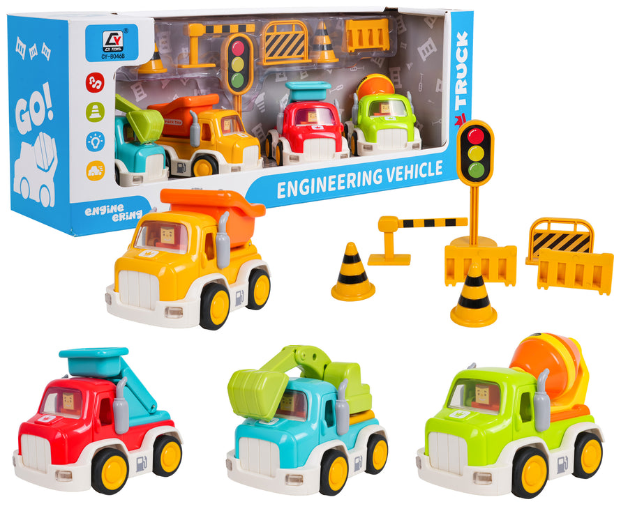 Građevinski set automobila s funkcijom zvuka i svjetla + dodaci