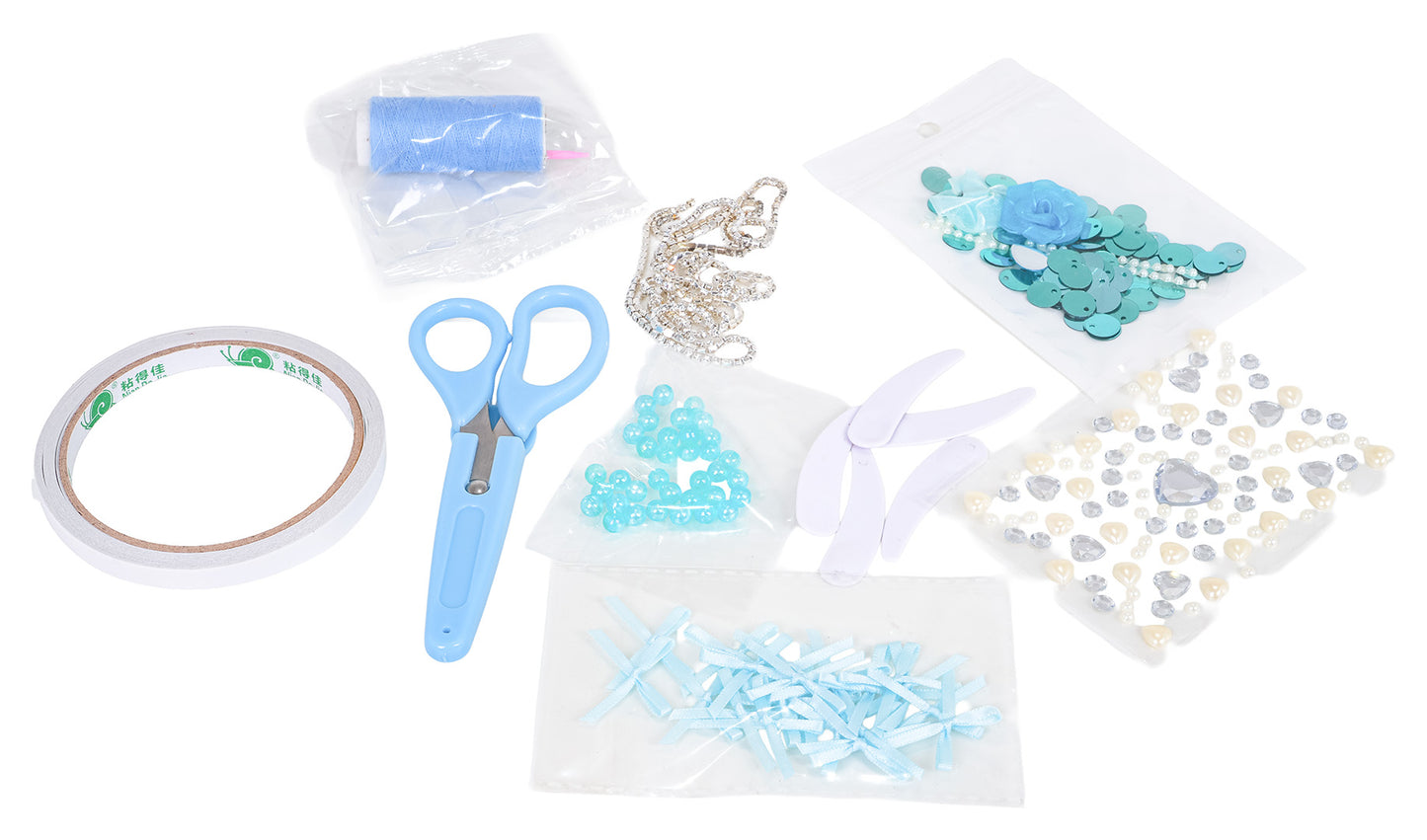 Mali dizajnerski set, materijali + dodaci — Plava