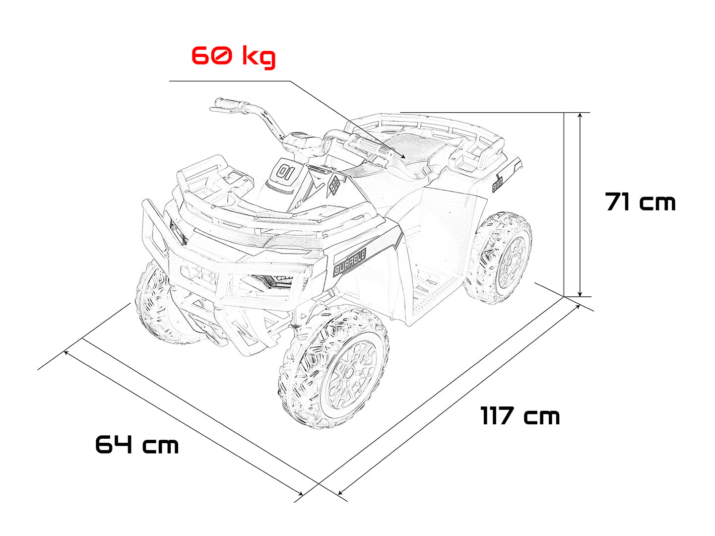 WOLF 4x4 ATV Quad Bijelo